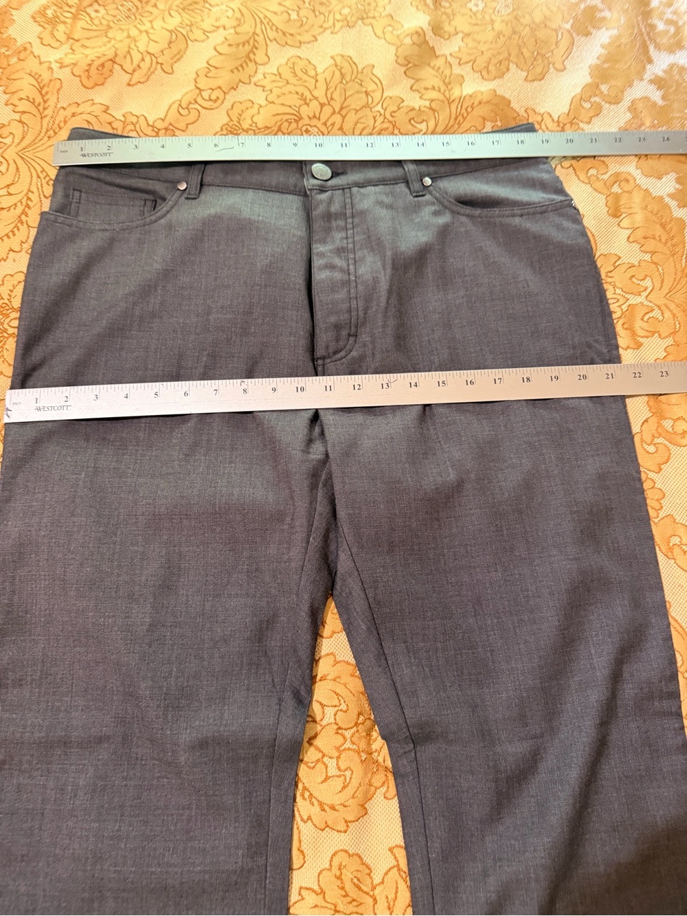 Ermenegildo Zegna Men's Wool Straight Leg 5-Pocket Pants, Dark Gray, Sz 38 x 32 - Picture 13 of 14